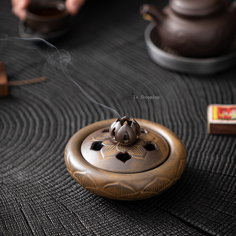 Zen Candle Supplies - Antique Ceramics Lotus Incense Coils Incense